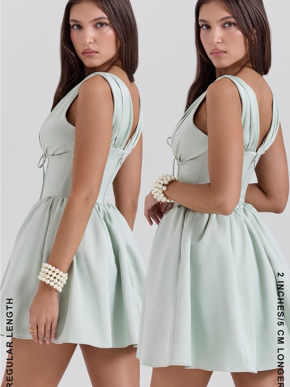 House of CB Mint Green V-Neck Corset Mini Dress - Picture 6 of 13